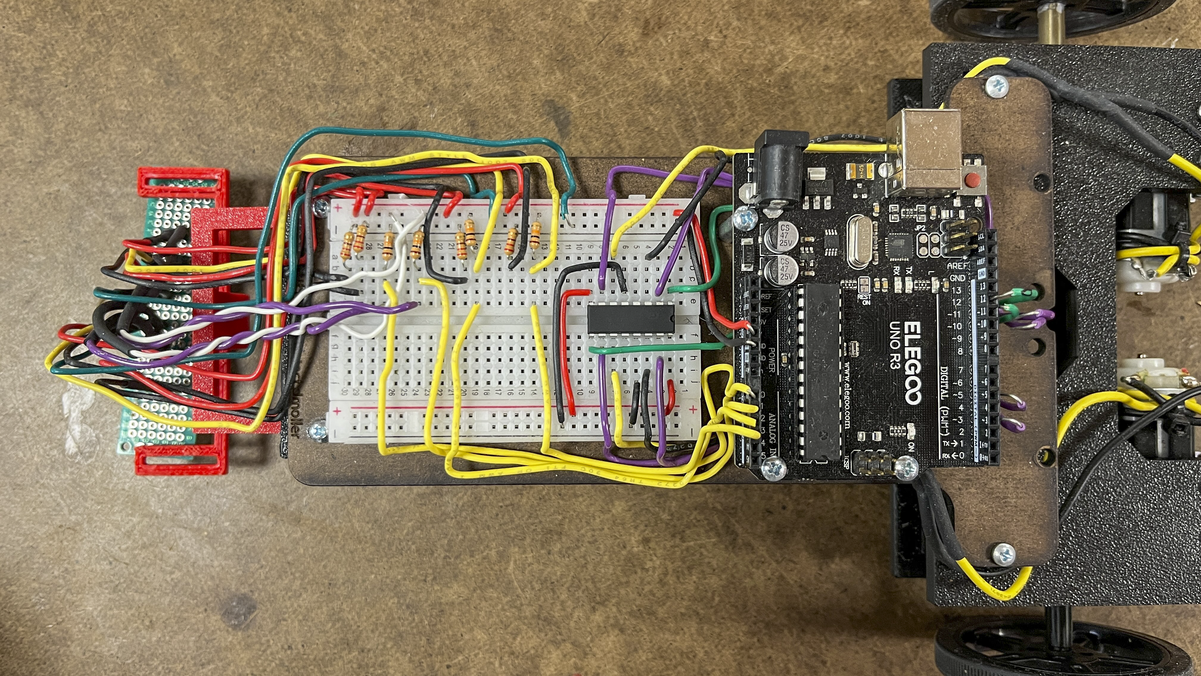 Line following robot fully assembled